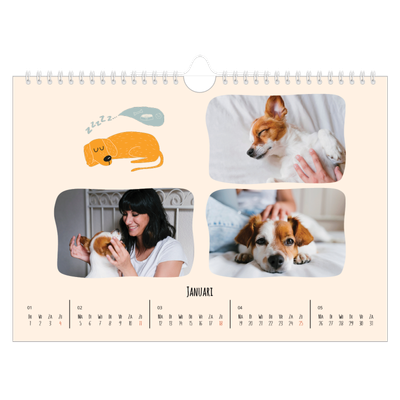 Fotokalender A4 — Hondenpoten en krabbels [Januari]