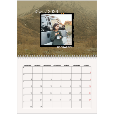 Fotokalender A4 Dubbel (30 x 40 cm) — Zin in avontuur [Maart]