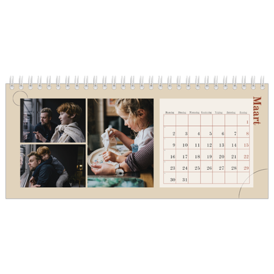 Bureaukalenders — Asymmetrische tekst [Maart]