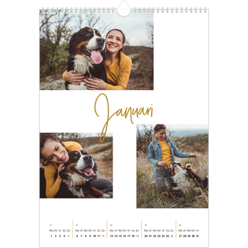 Fotokalender A3 — Goudkleurige letters