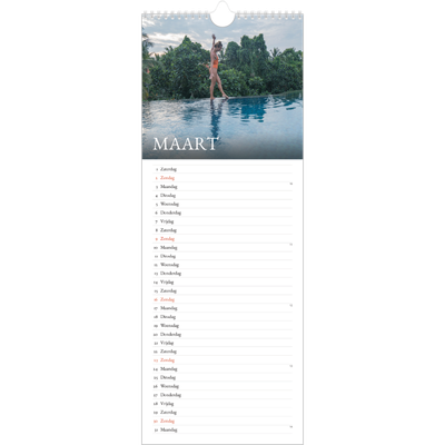 Smalle kalender  — Schreefletters [Maart]