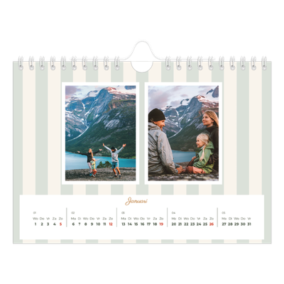 Fotokalender A5 — Schrift en strepen [Januari]