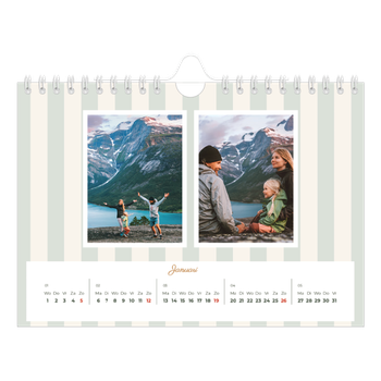 Fotokalender A5 — Schrift en strepen