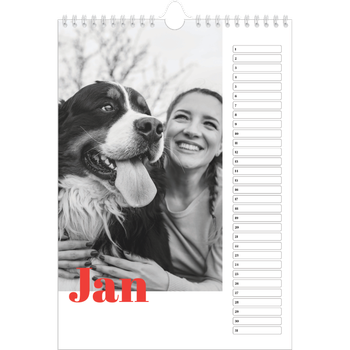 Fotokalender A4 — Een dikgedrukt jaar