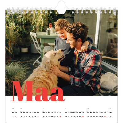 Jaarkalenders vierkant — Een dikgedrukt jaar [Maart]