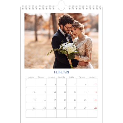 Fotokalender A4 (20 x 30 cm) — Kobalt klassieker [Februari]
