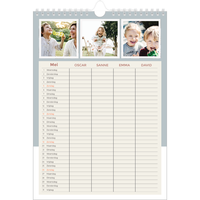 A4 Familieplanners — Aardse tonen - gezinsplanner 4 personen [omslag]
