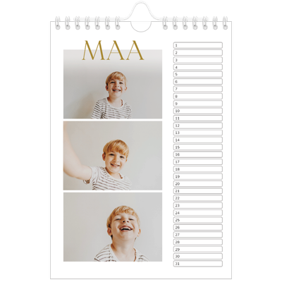 Fotokalender A5 — Gouden tekst groot [Maart]