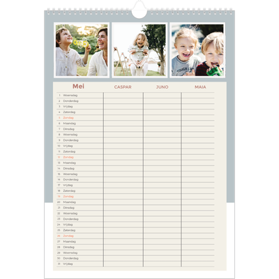 A3 Familieplanners — Aardse tonen - gezinsplanner 3 personen [omslag]
