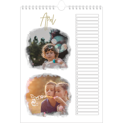 Verjaardagskalenders A4 — Foto effect [April]
