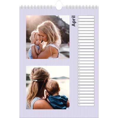 Verjaardagskalenders A4 — Pastelpatronen [April]