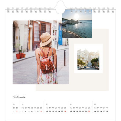 Jaarkalenders vierkant — Gedempte tonen [Februari]