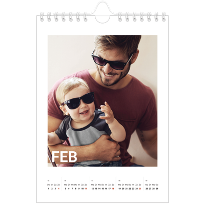 Fotokalender A5 — Grote maandaanduiding [Februari]