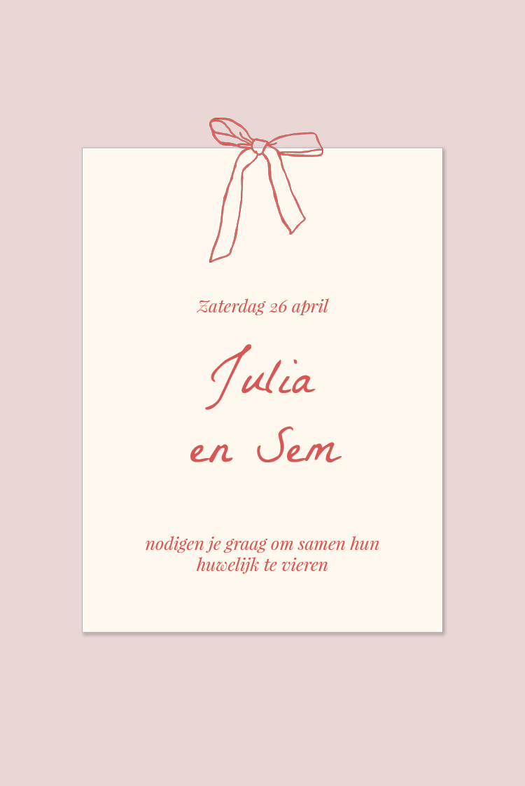 Uitnodigingen — Blozen en strikken