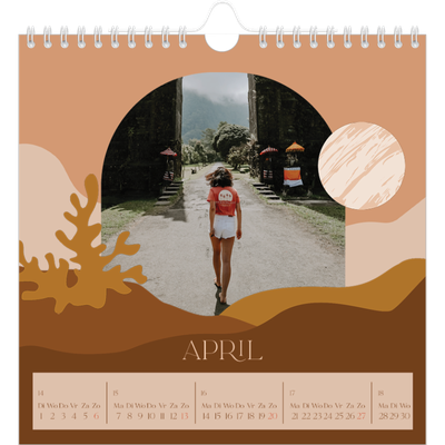 Jaarkalenders vierkant — Neutrale bergen [April]