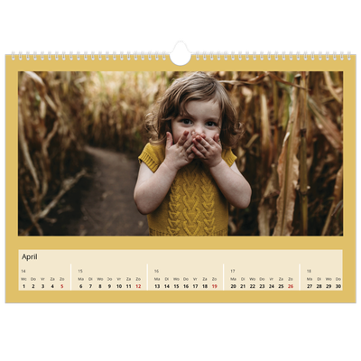 Fotokalender A3 — Achtergrond in aardetinten [April]