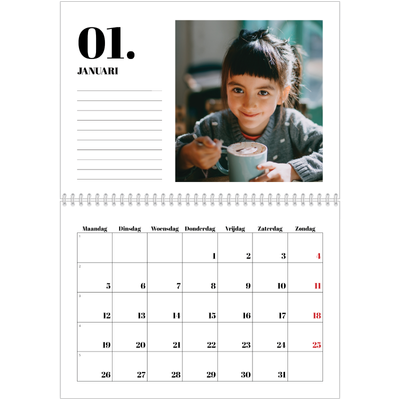 Fotokalender A4 Dubbel (30 x 40 cm) — Serif en momenten [Januari]