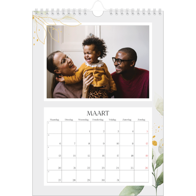 Fotokalender A4 (20 x 30 cm) — Bloemen splash [Maart]