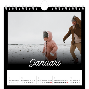 Fotokalender Vierkant — Zwart