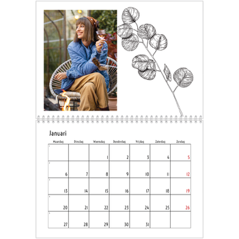 Fotokalender A4 Dubbel — Getekende bloemen