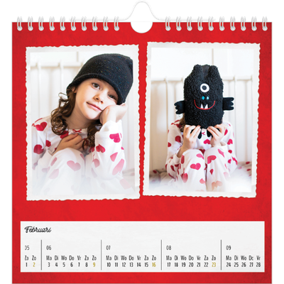 Jaarkalenders vierkant — Fotocollage [Februari]