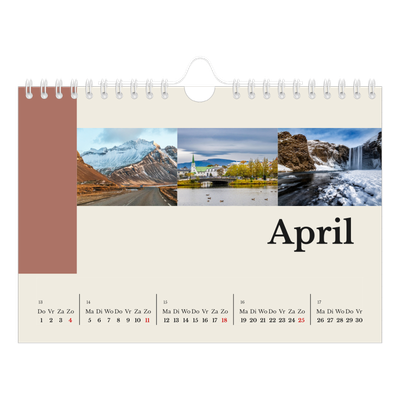 Fotokalender A5 — Bezienswaardigheden van de wereld [April]