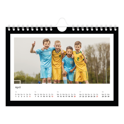 Fotokalender A5 — Compleet zwart kader [April]