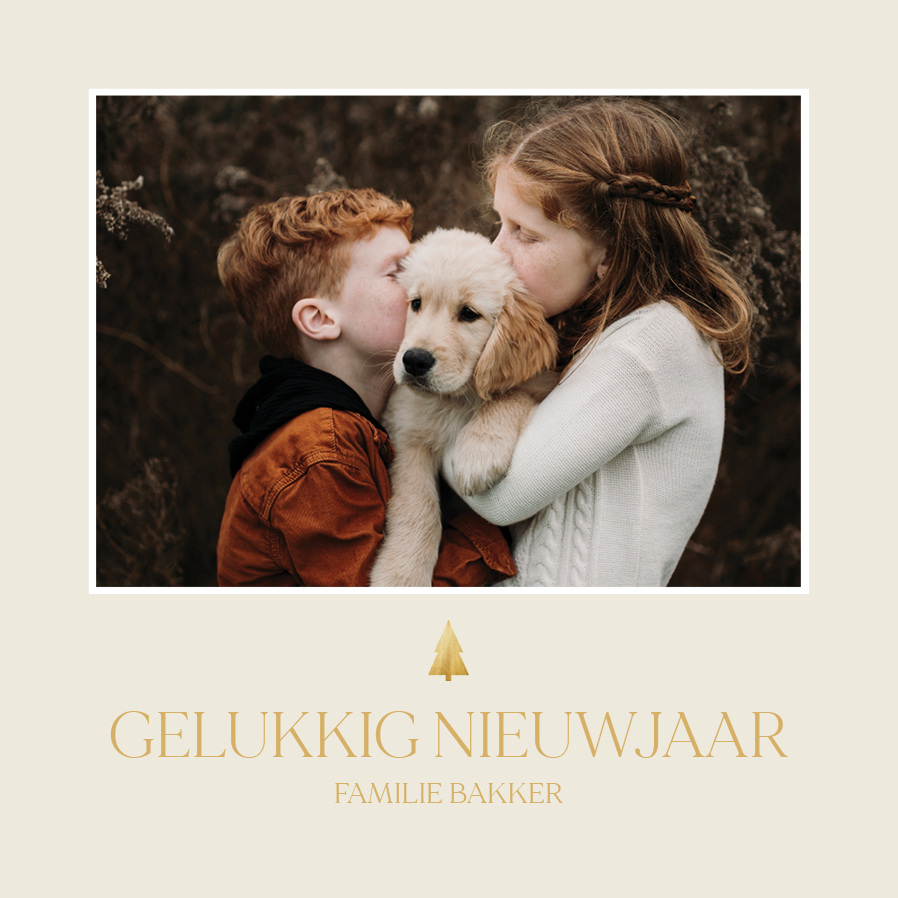 Fotokaarten — Gouden kerstboom