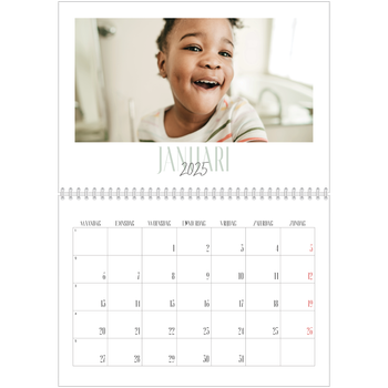 Fotokalender A4 Dubbel — Gevarieerd lettertype