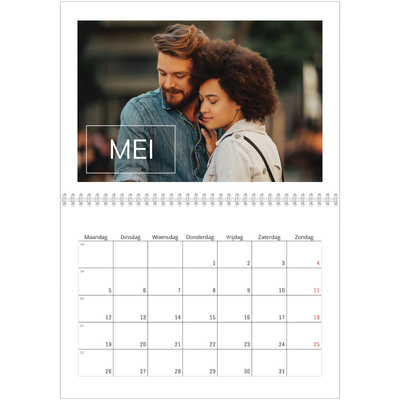 Fotokalender A4 Dubbel (30 x 40 cm) — Overlay van datumvak [omslag]