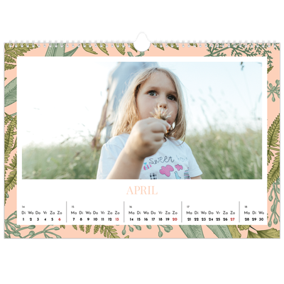 Fotokalender A3 — Gebloemd behang [April]