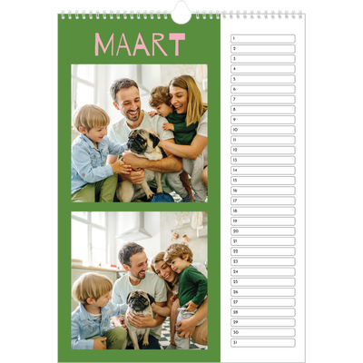 Verjaardagskalenders A3 — Vrolijk & kleurrijk [Maart]