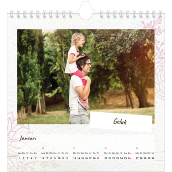 Fotokalender Vierkant — Bloempatroon in potlood
