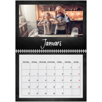 Fotokalender A4 Dubbel — Krijtbord stijl