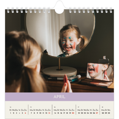 Jaarkalenders vierkant — Pastel hoofdstukken [April]