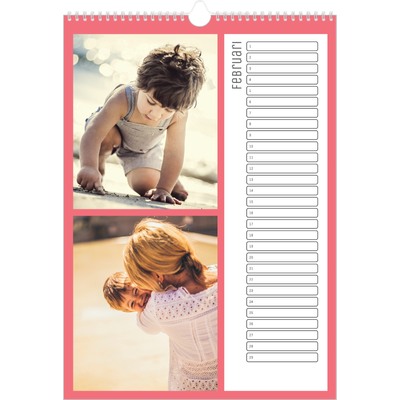 Verjaardagskalenders A3 — Kleurrijke kaders [Februari]