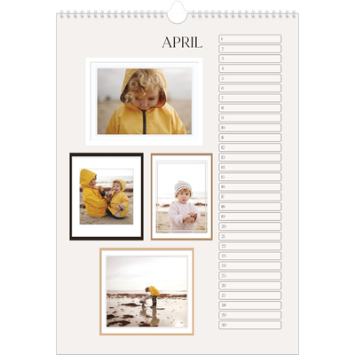 Verjaardagskalenders A3 — Fotowand gallerij [April]