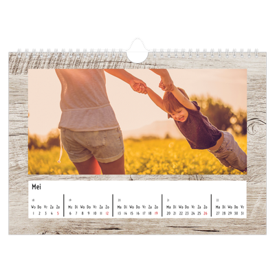 Fotokalender A4 — Houtpatroon [Mei]