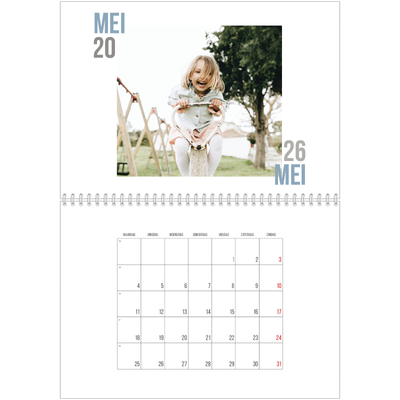 Fotokalender A4 Dubbel (30 x 40 cm) — Dubbele tekst [omslag]