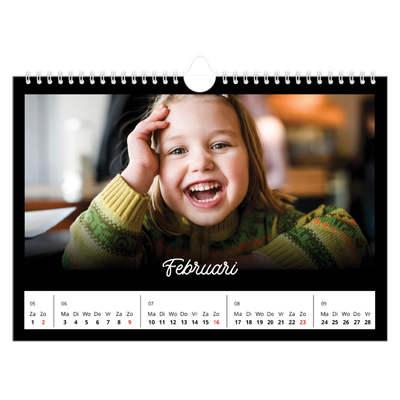 Fotokalender A4 — Zwart [Februari]