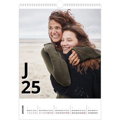 A3 Jaarkalender — Letter stijl [Januari]