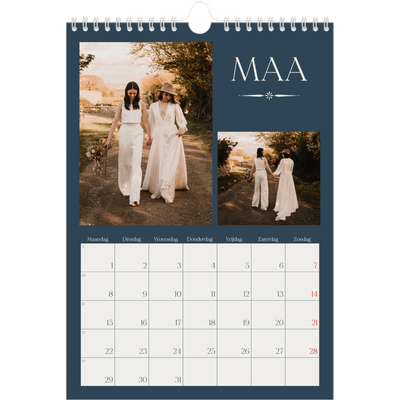 Fotokalender A4 (20 x 30 cm) — Leisteen & schreef [Maart]