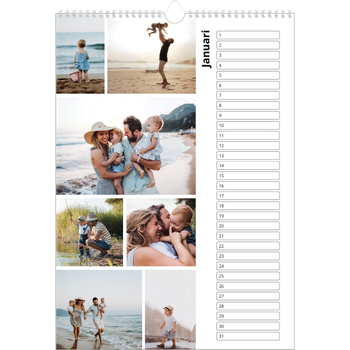 Fotokalender A3 — Collage in blokkenpatroon