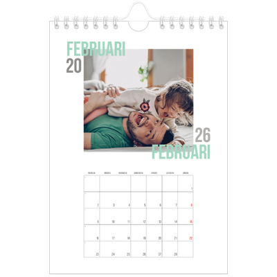 Fotokalender A5 — Dubbele tekst [Februari]