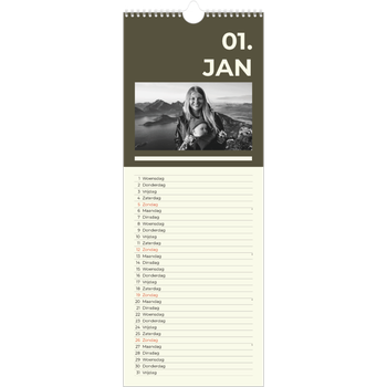 Smalle kalender (15 x 40 cm) — Modern en gedurft