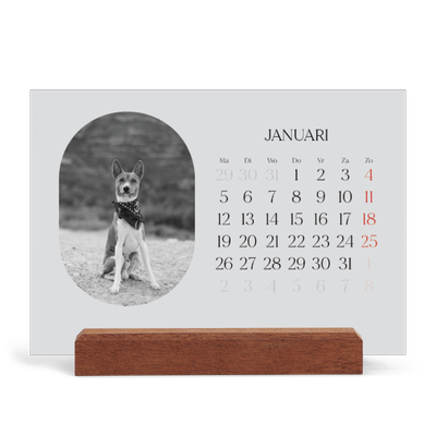 Bureaukalender met houten standaard  — De open weg [Januari]