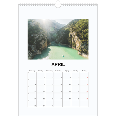 A3 Jaarkalender — Eenvoudige foto [April]