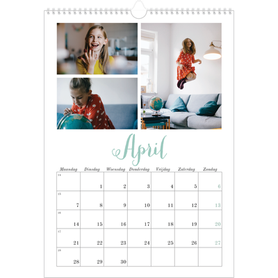 A3 Jaarkalender — Hallo wereld [April]
