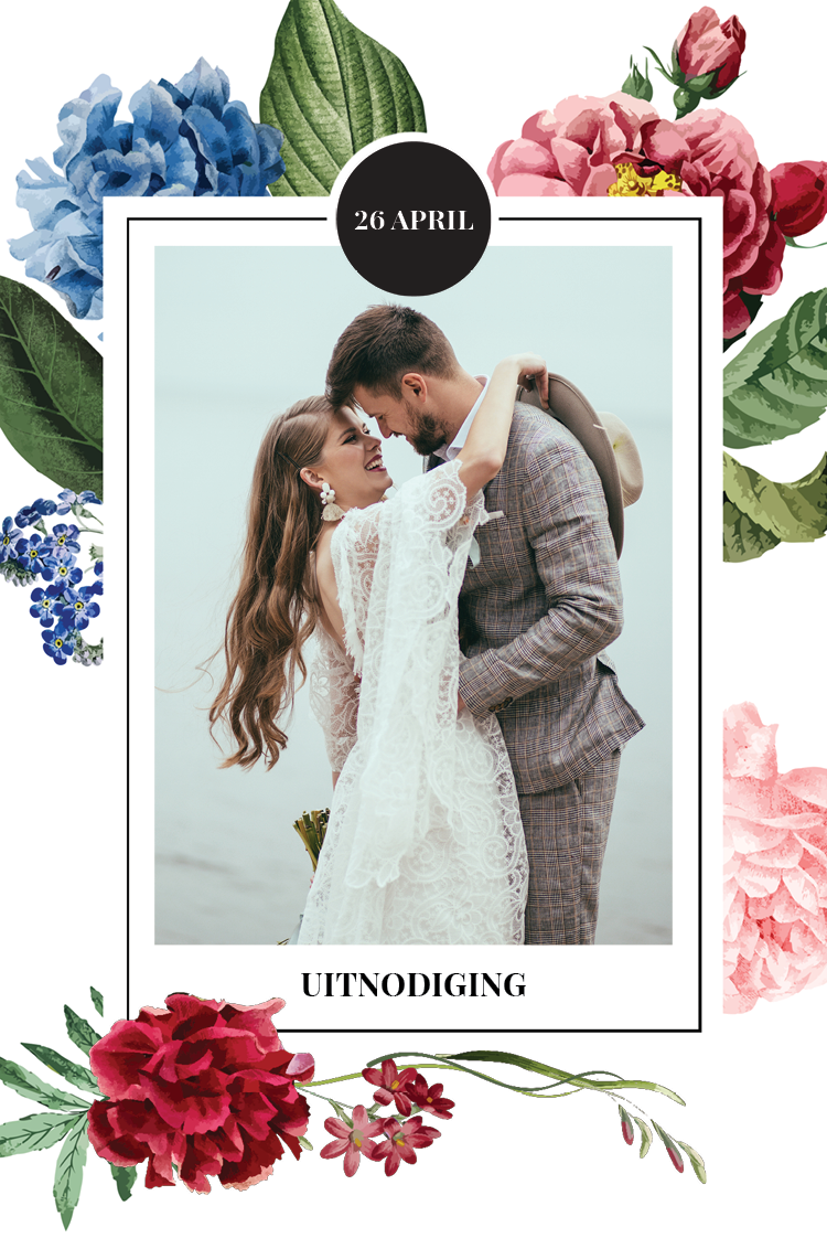 Uitnodigingen — Felle vintage bloemen