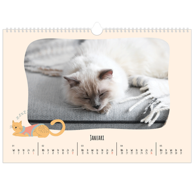 Fotokalender A3 — Kattenpoten en krabbels [Januari]